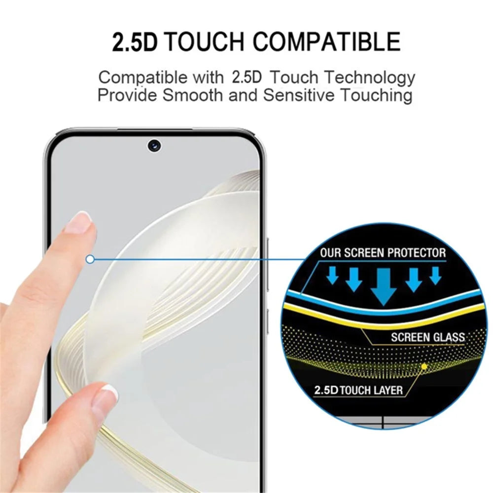For Huawei nova 11 / nova 12s 4G / nova 12 Lite 4G Silk Printing Phone Screen Protector Full Glue Tempered Glass Full Cover Film - 5