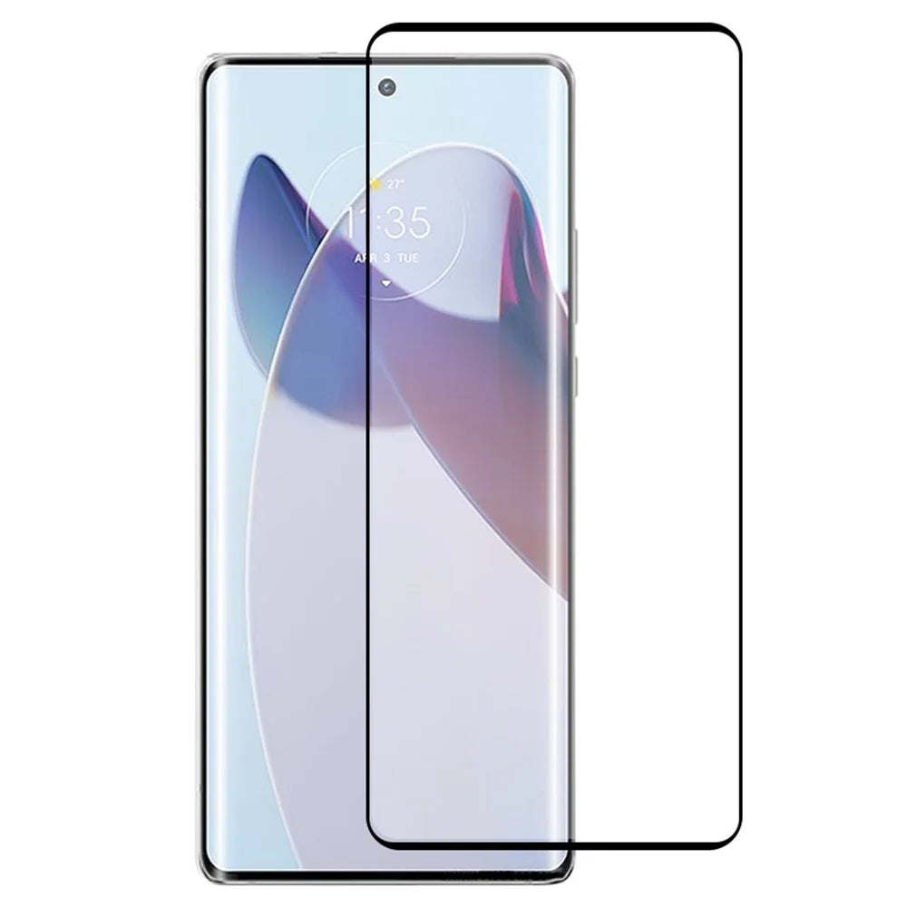 For Motorola Moto X30 Pro 5G / Edge 30 Ultra 5G Black Edge Silk Printing Tempered Glass Film Full Glue Full Screen Protector - 1