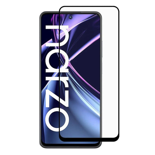 Ultra Clear Tempered Glass Film for Realme Narzo N55 4G , Silk Printing Full Screen Cover Protector (Full Glue) - 1