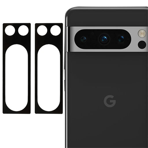 For Google Pixel 8 Pro 2Pcs Silk Printing Camera Lens Protector 2.5D Arc Edge Tempered Glass Lens Film - 1