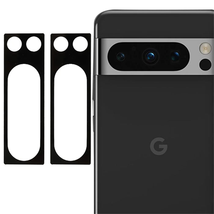 For Google Pixel 8 Pro 2Pcs Silk Printing Camera Lens Protector 2.5D Arc Edge Tempered Glass Lens Film - 1