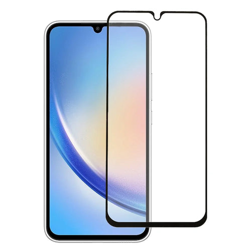 For Samsung Galaxy A34 5G Purple Light Full Screen Protector Black Edge Silk Printing Full Glue Tempered Glass Film - 1