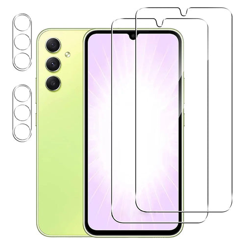 2Pcs For Samsung Galaxy A54 4G Screen Protector + Camera Lens Protector HD Clear Tempered Glass Film Lens Film - 1