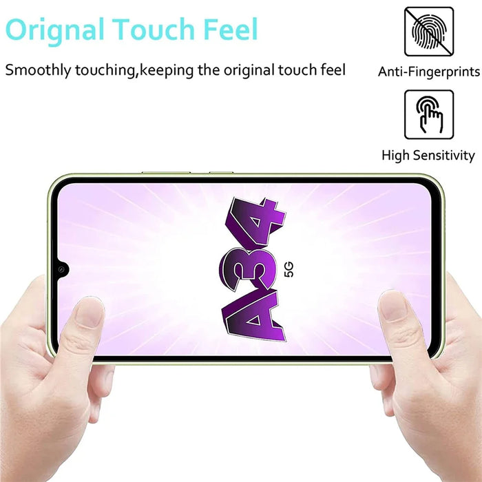 2Pcs For Samsung Galaxy A34 5G Screen Protector Tempered Glass Film with Camera Lens Protectors - 3