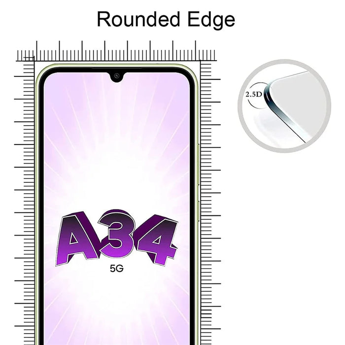 2Pcs For Samsung Galaxy A34 5G Screen Protector Tempered Glass Film with Camera Lens Protectors - 4