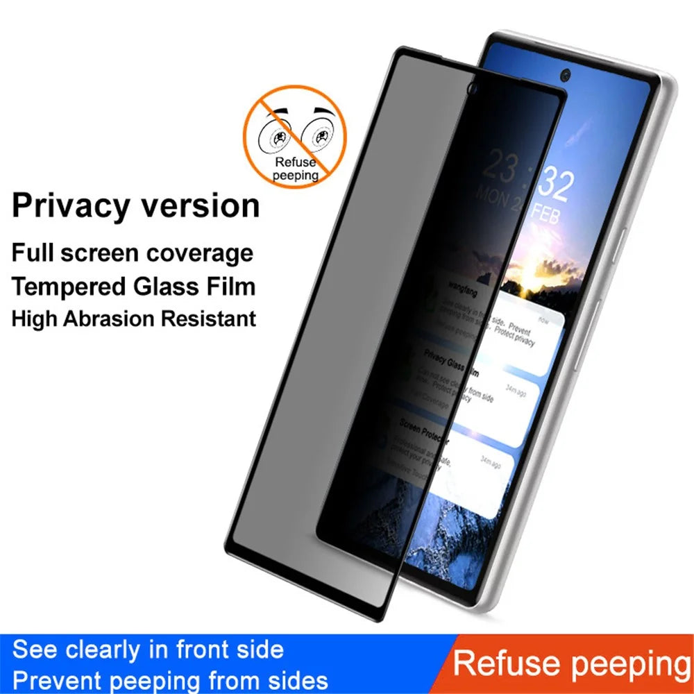 IMAK Anti-spy Screen Protector for Google Pixel 7a, Full Glue Full Coverage Phone Tempered Glass Film - 3