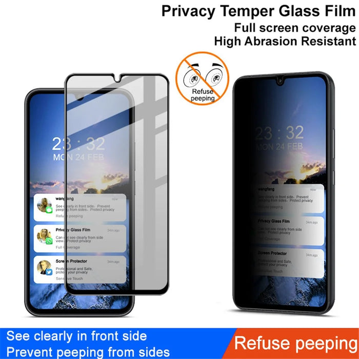 IMAK For Samsung Galaxy A34 5G Anti-spy Tempered Glass Film Full Coverage Phone Screen Protector - 3