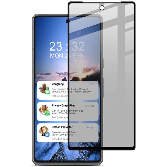 IMAK For Google Pixel 7 5G Anti-spy Full Screen Protector Full Glue Phone Tempered Glass Film - 1