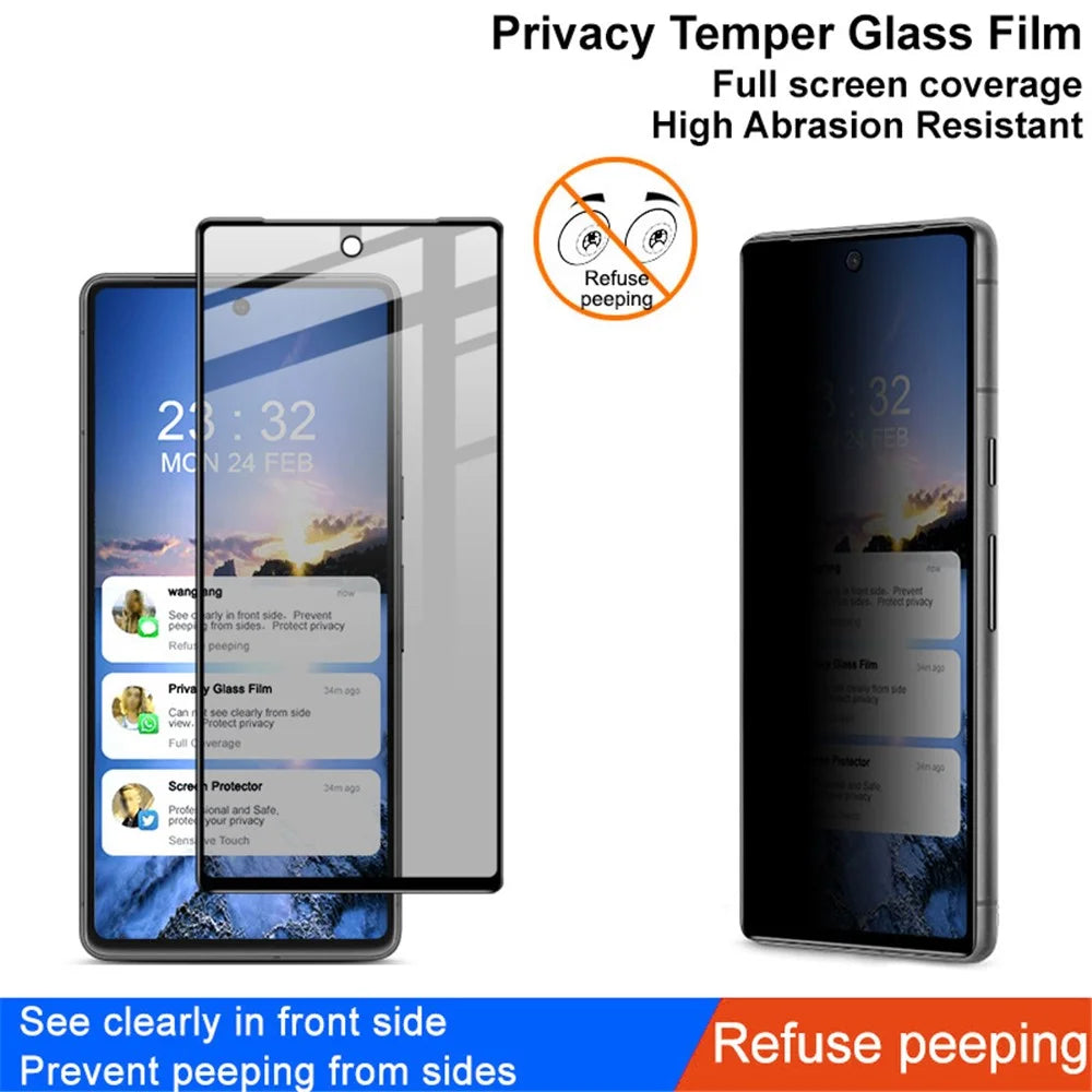 IMAK For Google Pixel 7 5G Anti-spy Full Screen Protector Full Glue Phone Tempered Glass Film - 3