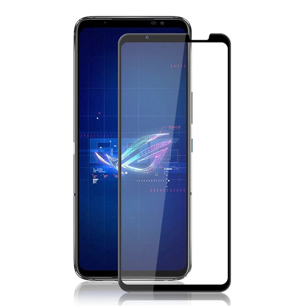 AMORUS For Asus ROG Phone 6 5G Full Coverage Screen Protector Silk Printing Full Glue Tempered Glass Film - Black - 1