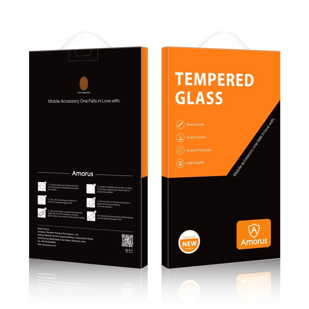 AMORUS For Asus ROG Phone 6 5G Full Coverage Screen Protector Silk Printing Full Glue Tempered Glass Film - Black - 4