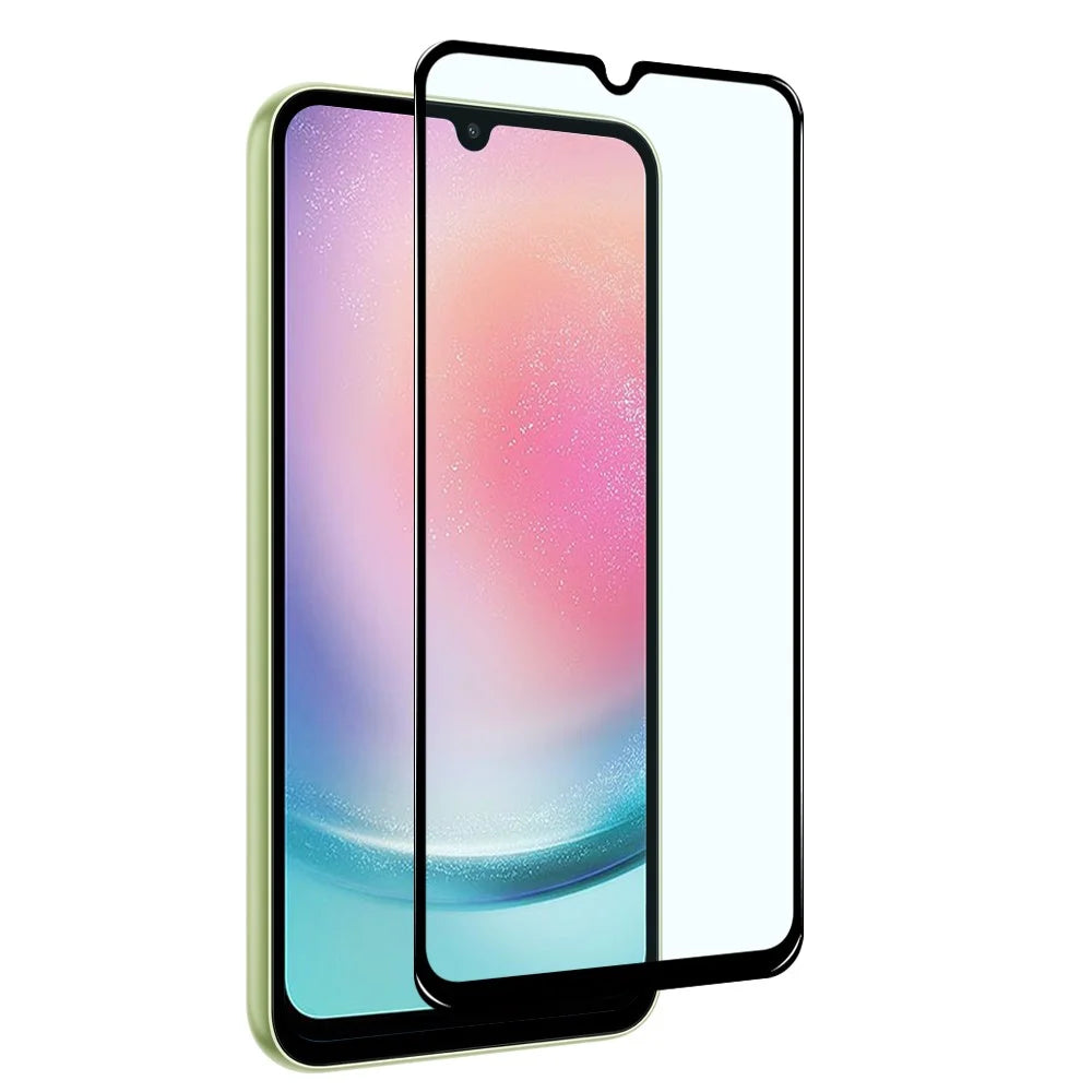 NORTHJO A+ For Samsung Galaxy A24 4G (162.1 x 77.6 x 8.3mm) Phone Full Screen Protector Silk Printing High Aluminum-silicon Glass Film - Black - 3