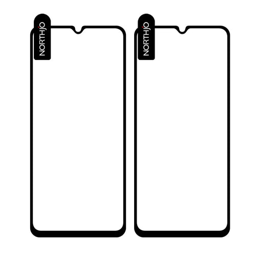 NORTHJO 2Pcs A+ For Samsung Galaxy A24 4G (162.1 x 77.6 x 8.3mm) Silk Printing 0.3mm 2.5D High Aluminum-silicon Glass Film - Black - 2