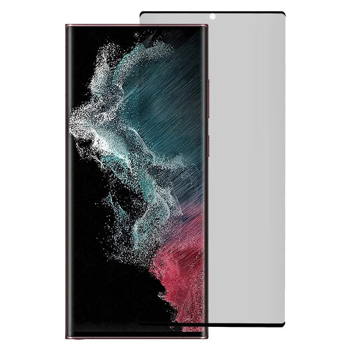 For Samsung Galaxy S22 Ultra 5G Anti-Spy Screen Protector Side Glue Silk Printing High Aluminium-silicon Glass Film (Not Support Fingerprint Unlock) - 1