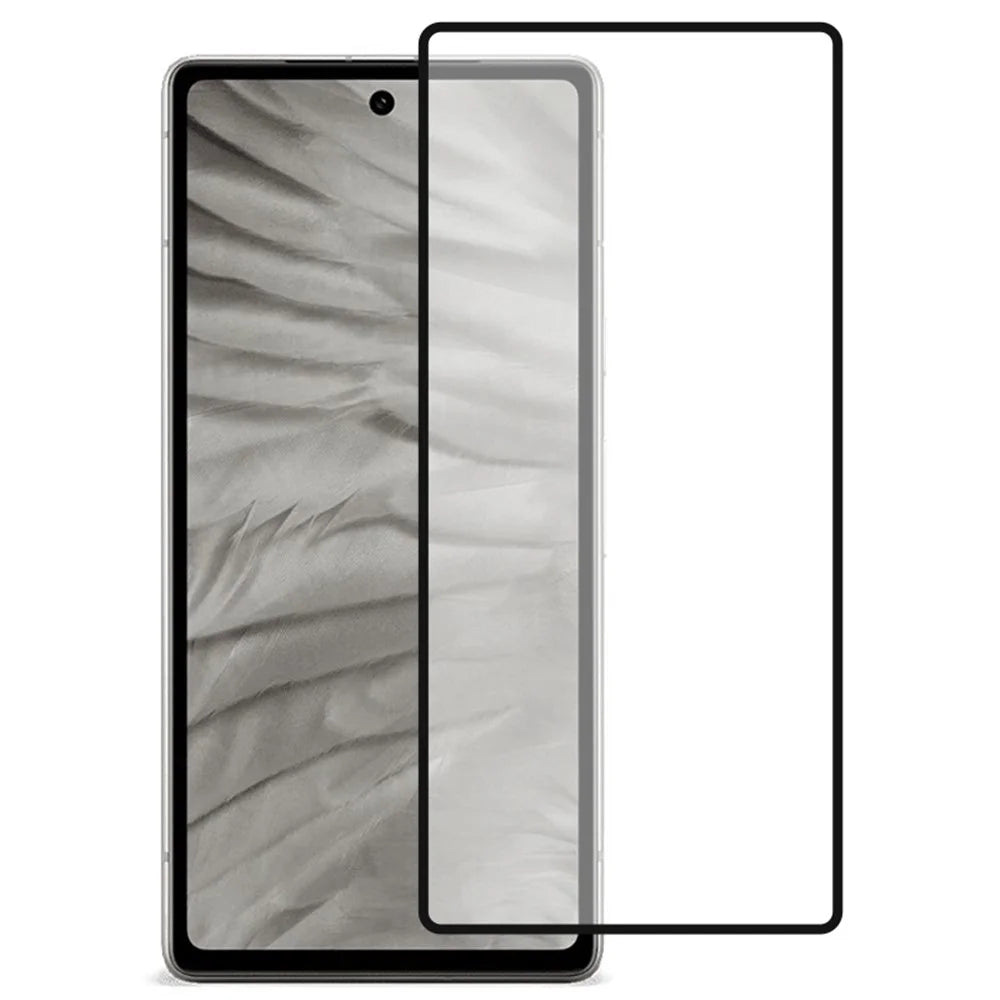 For Google Pixel 7a Silk Printing Screen Protector Full Cover Dispensing Glue Tempered Glass Film - 1