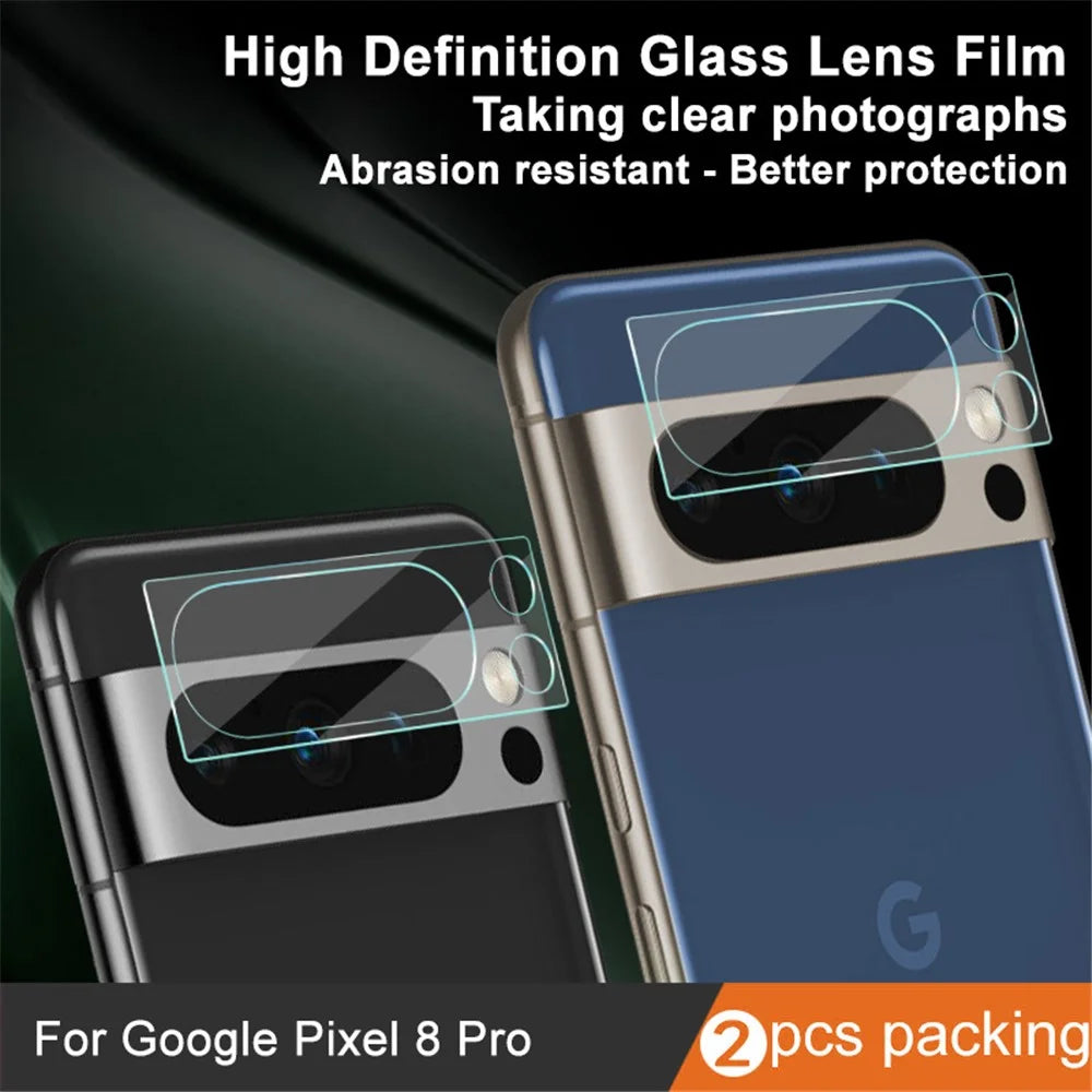 IMAK 2Pcs  /  Set Camera Lens Protector for Google Pixel 8 Pro HD Clear Tempered Glass Phone Lens Film - 3