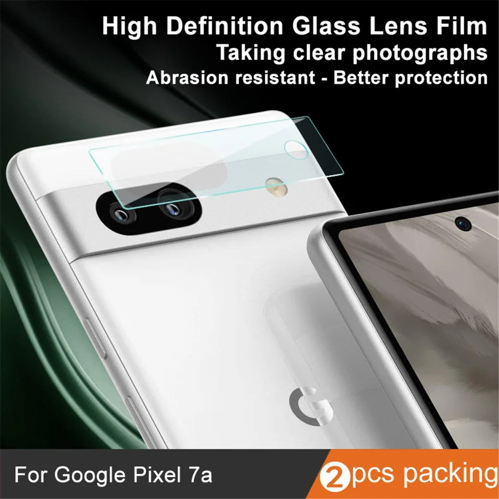 IMAK 2Pcs  /  Set for Google Pixel 7a Camera Lens Protector, Clear Tempered Glass Phone Lens Film - 3