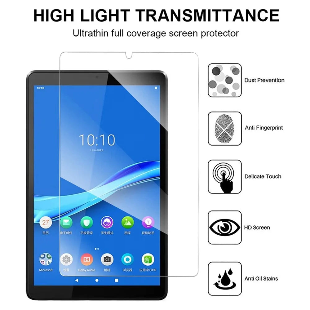 For Lenovo Tab M8 (4th Gen) 2024 TB-301XU / M8 (4th Gen) 2023 TB-300FU Tempered Glass Screen Protector Arc Edge Full Protection Clear Film - 2