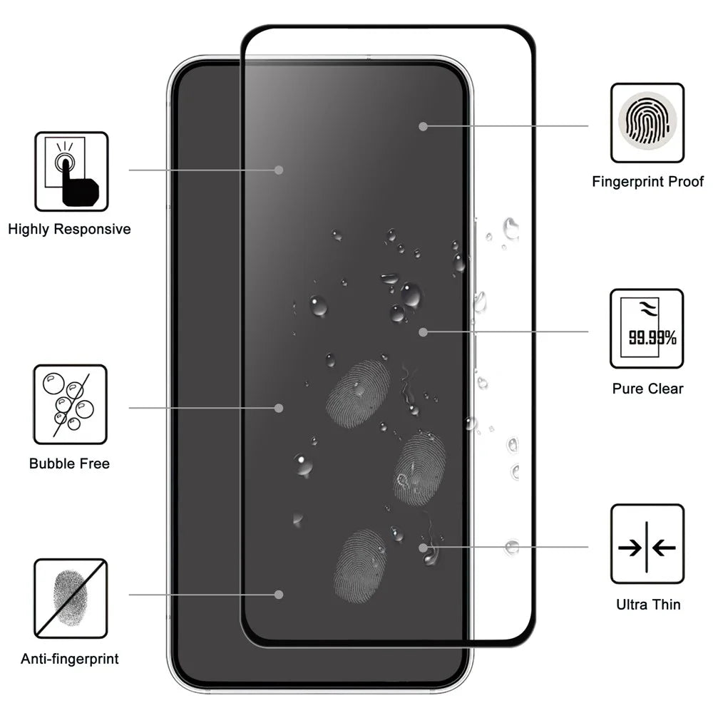 For Samsung Galaxy A54 5G Full Glue Screen Protector Black Edge Full Protection AGC Glass Film - 2