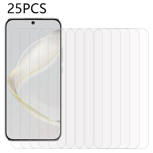 25Pcs For Huawei nova 11 / nova 12s 4G / nova 12 Lite 4G Tempered Glass Film Ultra Clear Anti-Scratch Phone Screen Protector (No Package, with Wipes Set, Dust-absorber, Guide Sticker) - 1
