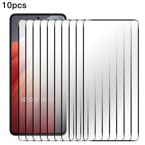 RURIHAI 10Pcs For vivo iQOO Neo8 5G Secondary Hardening 2.5D 0.26mm Screen Protector High Aluminum-silicon Glass Film - 1