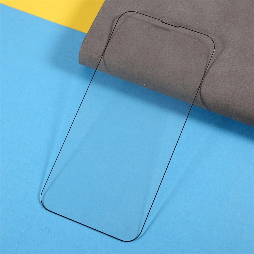 For iPhone 15 Plus Full Coverage Screen Protector Dust-proof High Aluminium-silicon Glass Silk Printing Film - 5