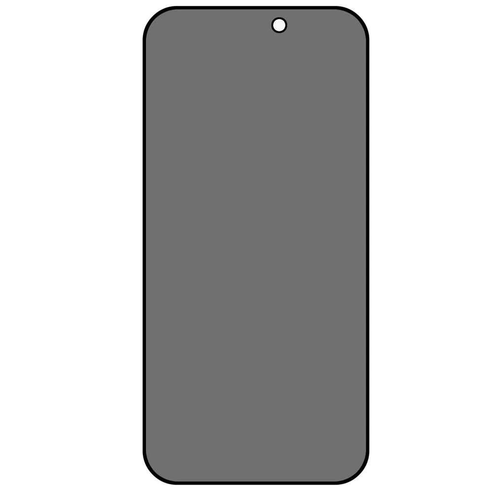 For iPhone 15 Full Coverage Anti-Spy Screen Protector Silk Printing Side Glue Tempered Glass Film - 2