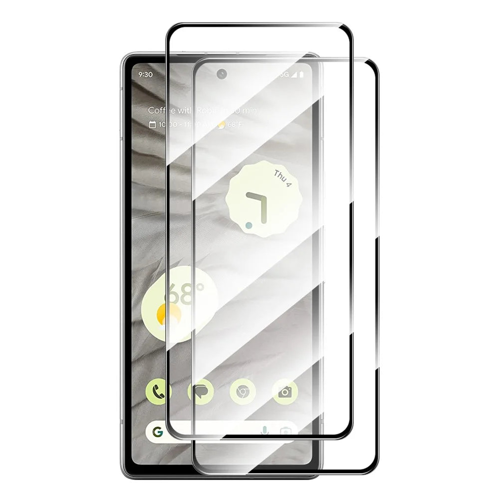 ENKAY HAT PRINCE 2PCS for Google Pixel 7a Anti-Dust Silk Printing 9H 2.5D 0.26mm Screen Film High Aluminium-silicon Glass Protector - 1