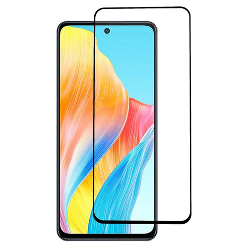 Silk Printing Phone Screen Protector for Oppo A98 5G , Full Glue Tempered Glass Full Cover HD Clear Film - 1