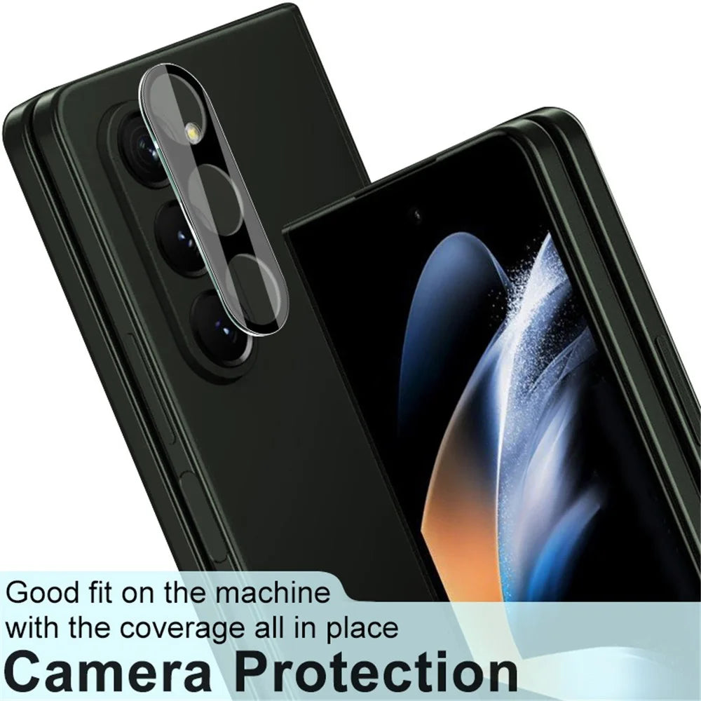 IMAK Camera Lens Protector for Samsung Galaxy Z Fold5 5G Tempered Glass Lens Film+Acrylic Lens Cap (Black Version) - 5