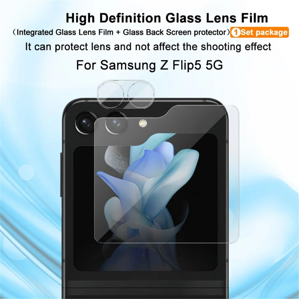 IMAK For Samsung Galaxy Z Flip5 5G HD Tempered Glass Camera Lens Protector Integrated Lens Film Set with Back Screen Film - 2