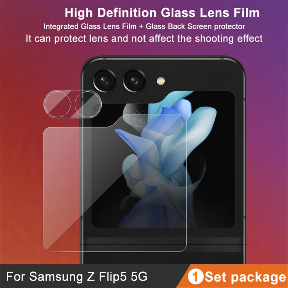 IMAK For Samsung Galaxy Z Flip5 5G HD Tempered Glass Camera Lens Protector Integrated Lens Film Set with Back Screen Film - 4