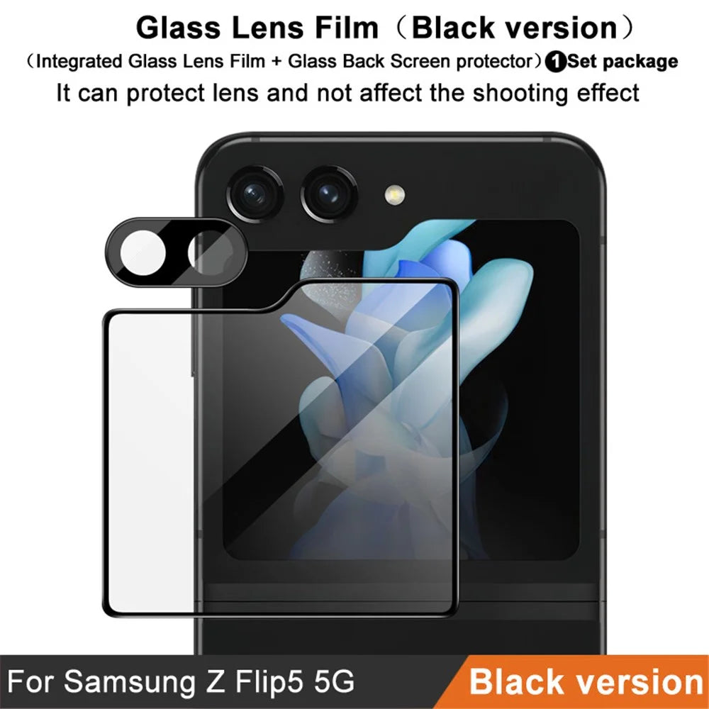 IMAK For Samsung Galaxy Z Flip5 5G Oleophobic Tempered Glass Camera Lens Protector Lens Film with Back Screen Film Set (Black Version) - 4