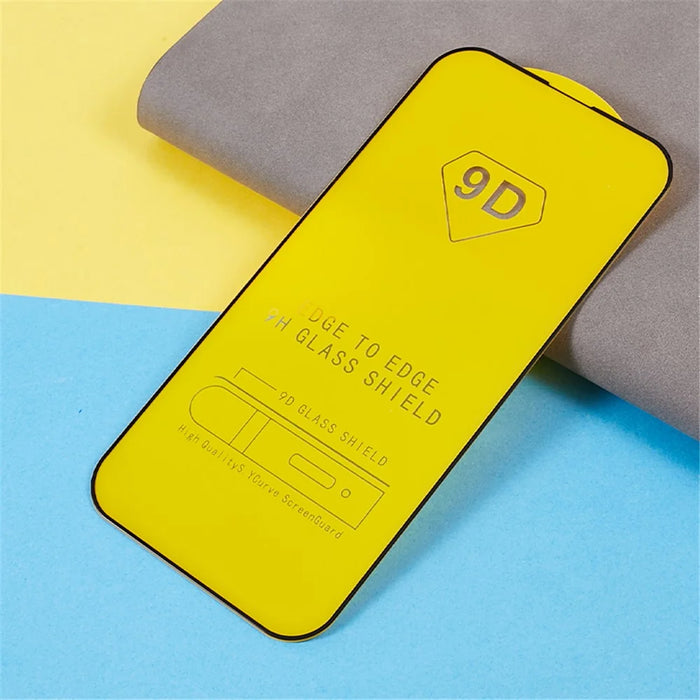 For iPhone 15 Pro Tempered Glass Screen Protector Full Coverage HD Clear Side Glue 9D Film - 3