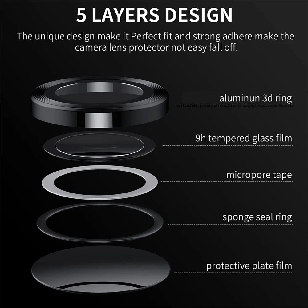 ENKAY HAT PRINCE Camera Lens Protector for Samsung Galaxy Z Flip5 5G , Tempered Glass + Aluminum Alloy Ring Back Lens Cover Sticker - Black - 4