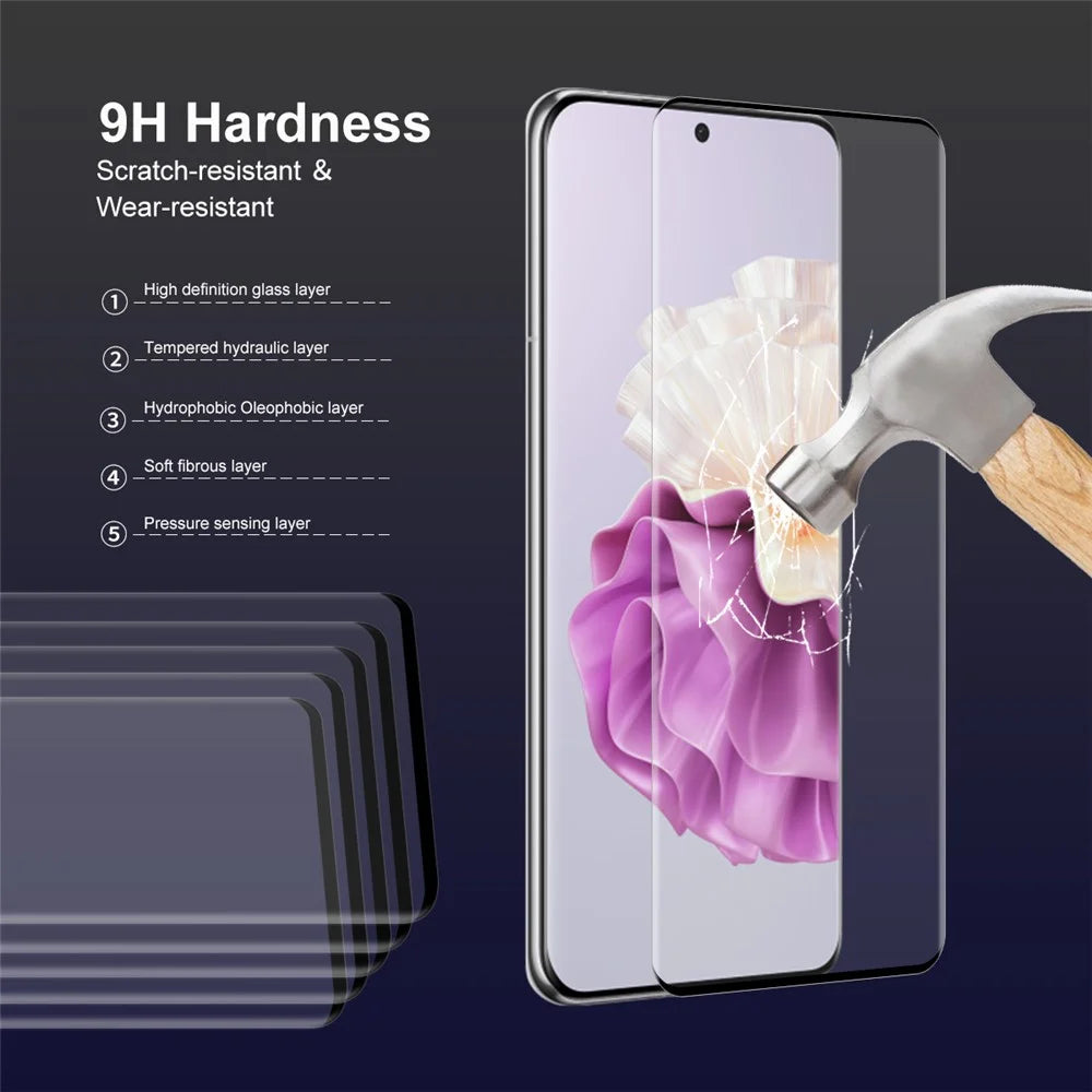 ENKAY HAT PRINCE Screen Protector for Huawei P60 / P60 Pro / P60 Art 3D Curved Side Glue Tempered Glass Support Fingerprint Unlock - 4