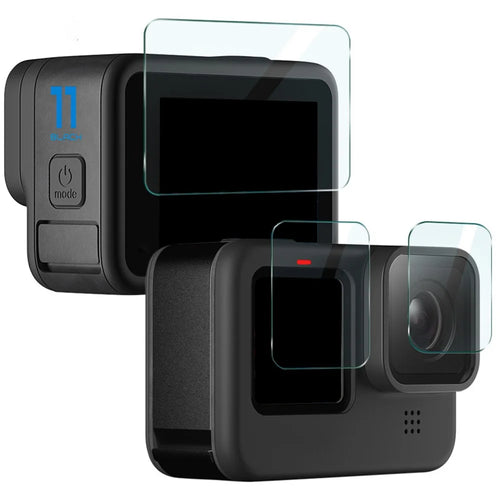 IMAK 1 Set Camera Screen Protector for GoPro Hero 11 Black , Tempered Glass Film (Front Screen+Rear Screen+Lens) - 1