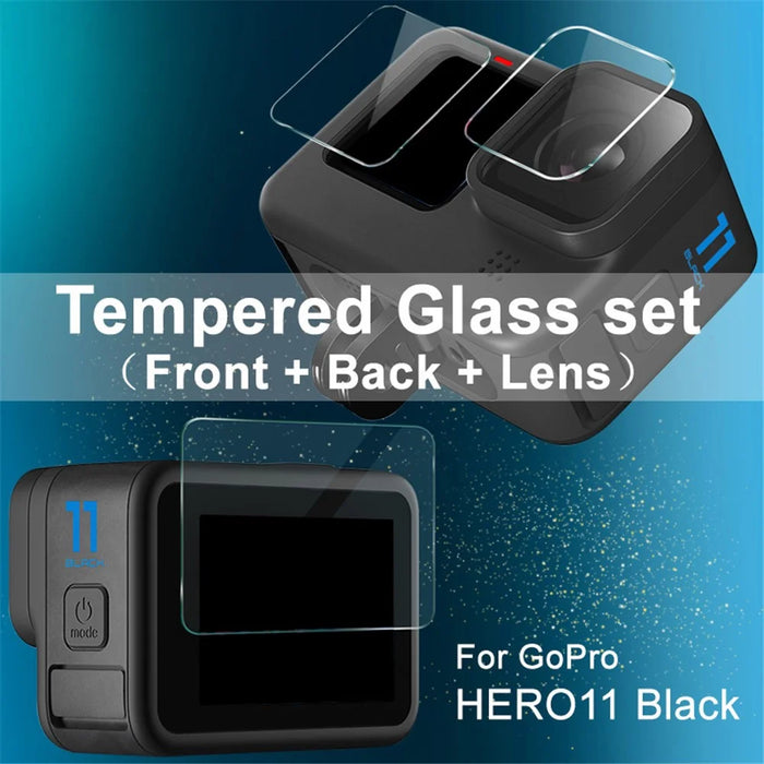 IMAK 1 Set Camera Screen Protector for GoPro Hero 11 Black , Tempered Glass Film (Front Screen+Rear Screen+Lens) - 3