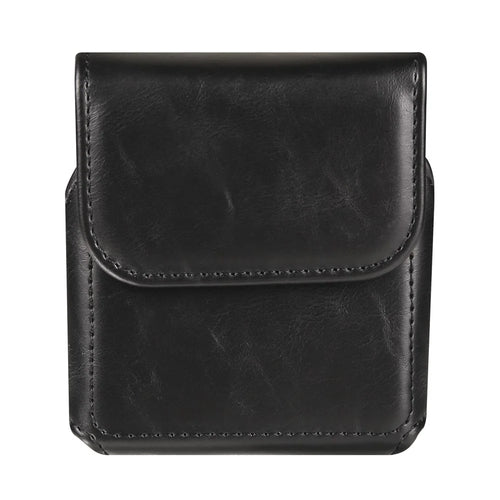 For Samsung Galaxy Z Flip3 5G / Z Flip4 5G / Z Flip5 5G Crazy Horse PU Leather Phone Belt Bag Wasit Phone Holster Pouch - Black - 1