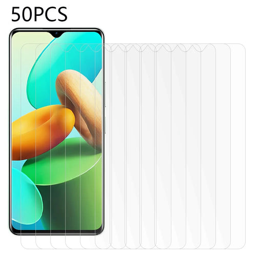 50Pcs Tempered Glass Screen Protector for vivo Y35m+ 5G , Anti-Scratch Ultra Clear Screen Film (No Package, with Wipes Set, Dust-absorber, Guide Sticker) - 1