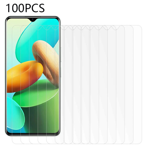 100Pcs For vivo Y35m+ 5G Tempered Glass Full Glue Screen Protector Ultra Clear Phone Screen Film (No Package, with Wipes Set, Dust-absorber, Guide Sticker) - 1