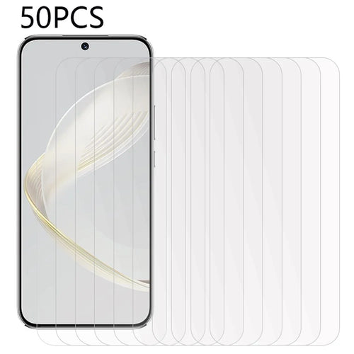 50Pcs For Huawei nova 11 / nova 12s 4G / nova 12 Lite 4G / nova 11i Tempered Glass Phone Film Anti-Scratch HD Clear Screen Protector (No Package, with Wipes Set, Dust-absorber, Guide Sticker) - 1