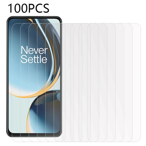 100Pcs For OnePlus Nord N30 5G / Nord CE 3 Lite 5G Tempered Glass Film Anti-Scratch HD Screen Protector (No Package, with Wipes Set, Dust-absorber, Guide Sticker) - 1