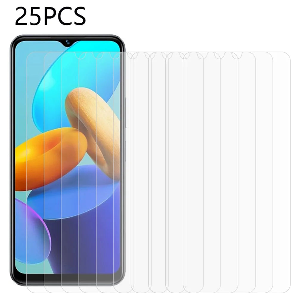 25Pcs For vivo Y35 4G (2022) / Y35 5G Tempered Glass Screen Protector Full Glue Cell Phone Screen Film (No Package, with Wipes Set, Dust-absorber, Guide Sticker) - 1