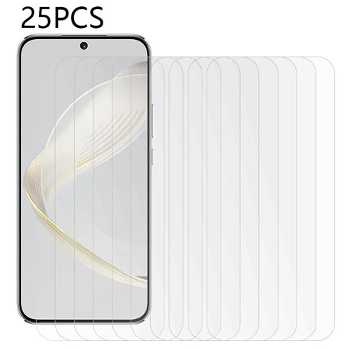 25Pcs For Huawei nova 11 / nova 12s 4G / nova 12 Lite 4G / nova 11i Tempered Glass Film Full Glue HD Clear Phone Screen Protector (No Package, with Wipes Set, Dust-absorber, Guide Sticker) - 1