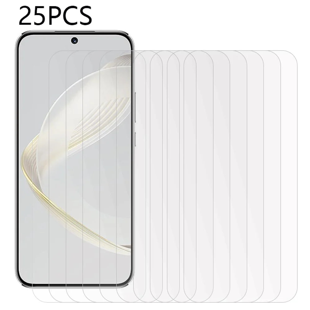 25Pcs For Huawei nova 11 / nova 12s 4G / nova 12 Lite 4G / nova 11i Tempered Glass Film Full Glue HD Clear Phone Screen Protector (No Package, with Wipes Set, Dust-absorber, Guide Sticker) - 1