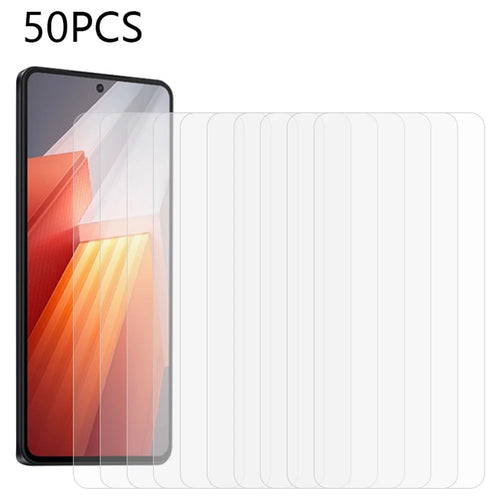 50Pcs For vivo iQOO Neo8 5G / Neo8 Pro 5G HD Clear Protective Film Tempered Glass Anti-Dust Screen Protector (No Package, with Wipes Set, Dust-absorber, Guide Sticker) - 1