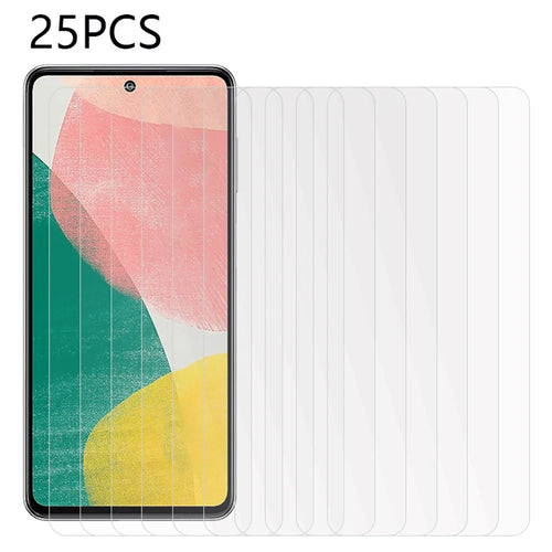 25Pcs For Samsung Galaxy F54 5G / M54 5G Tempered Glass Film Anti-Scratch Phone Screen Protector (No Package, with Wipes Set, Dust-absorber, Guide Sticker) - 1