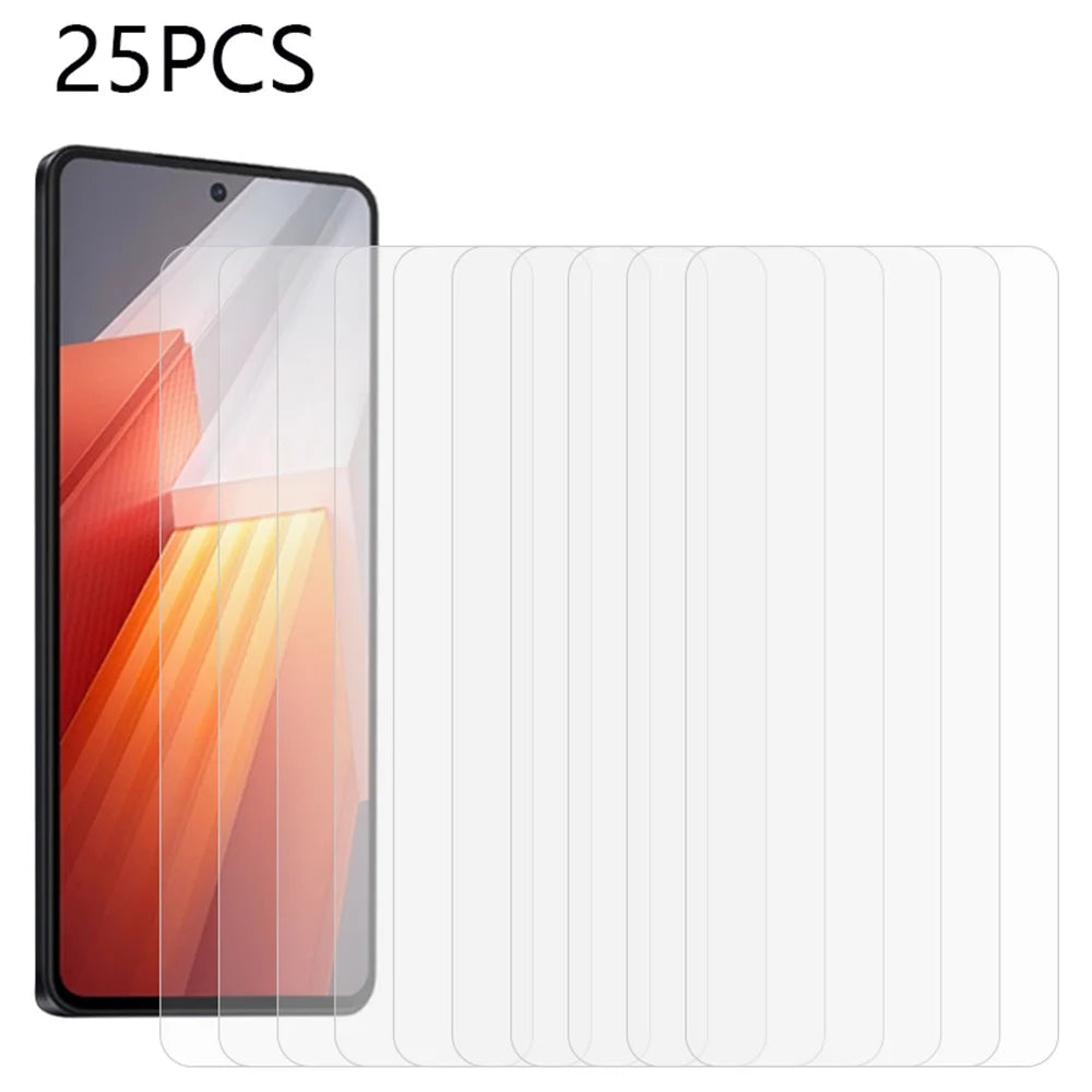 25Pcs For vivo iQOO Neo8 5G / Neo8 Pro 5G Cell Phone Screen Film Tempered Glass Screen Protector (No Package, with Wipes Set, Dust-absorber, Guide Sticker) - 1