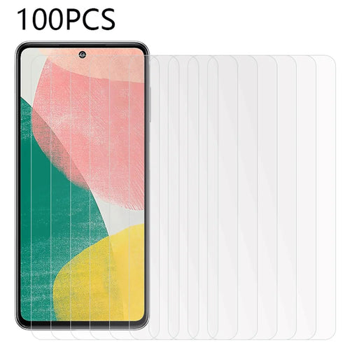 100Pcs For Samsung Galaxy F54 5G / M54 5G Phone Screen Protector High Definition Tempered Glass Film (No Package, with Wipes Set, Dust-absorber, Guide Sticker) - 1